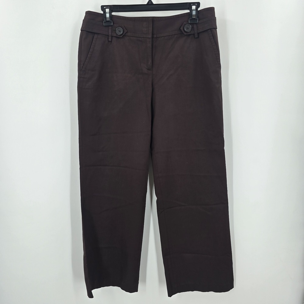 Ann Taylor Loft Women's 8P Ann Capri Pants Brown Petite
